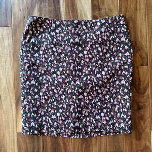 Merona Neutral Color Floral Stretch Pencil Skirt with Pockets size 12